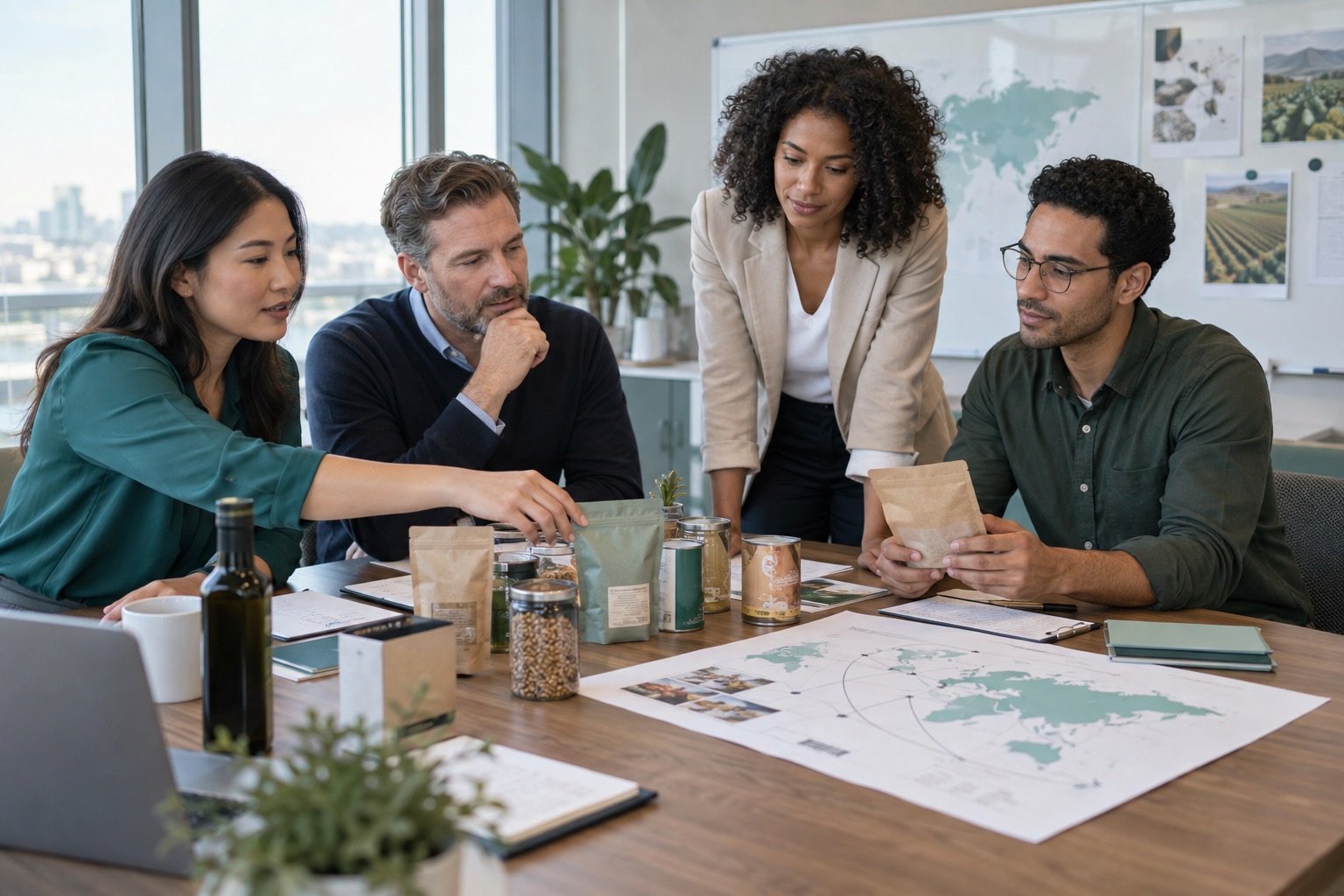 Corporate team collaborating in the food-beverage industry