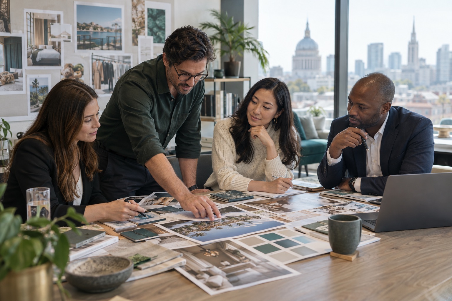Corporate team collaborating in the retail-hospitality industry